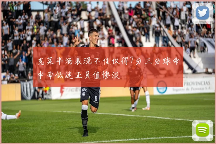 克莱半场表现不佳仅得7分三分球命中率低迷正负值惨淡